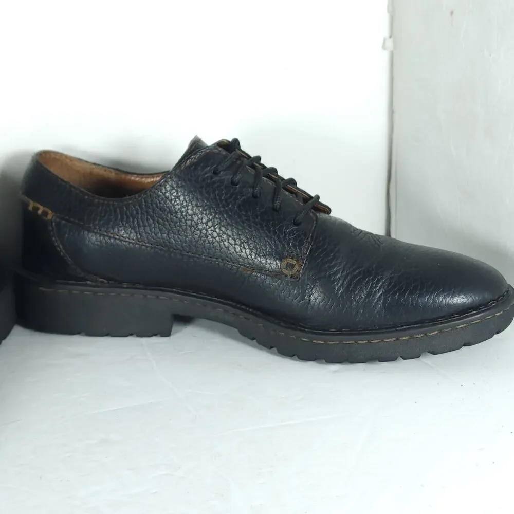 Born Men's Samson US 9 Black Leather Lace up Casual Oxford Shoes H43403